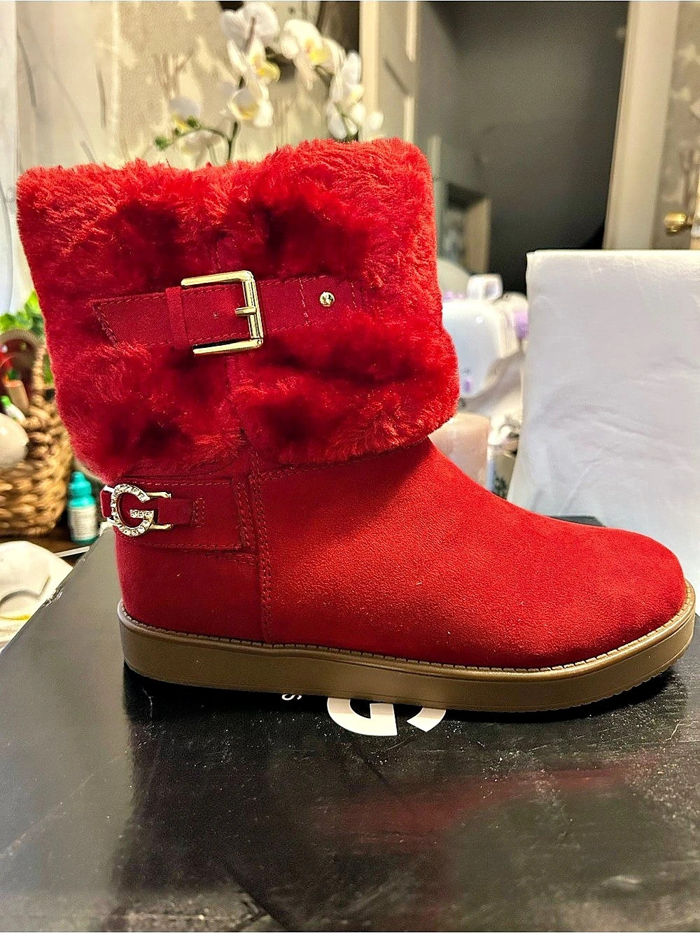 GBG Red Faux-Fur Winter Boots sz 5.5 nwb